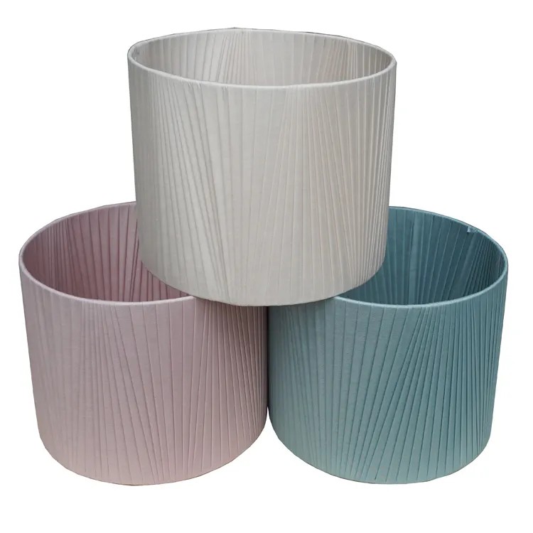 Purple Product Plain Modern E27 Indoor Portable Drum Dongguan Round Decorative Silk Lampshades