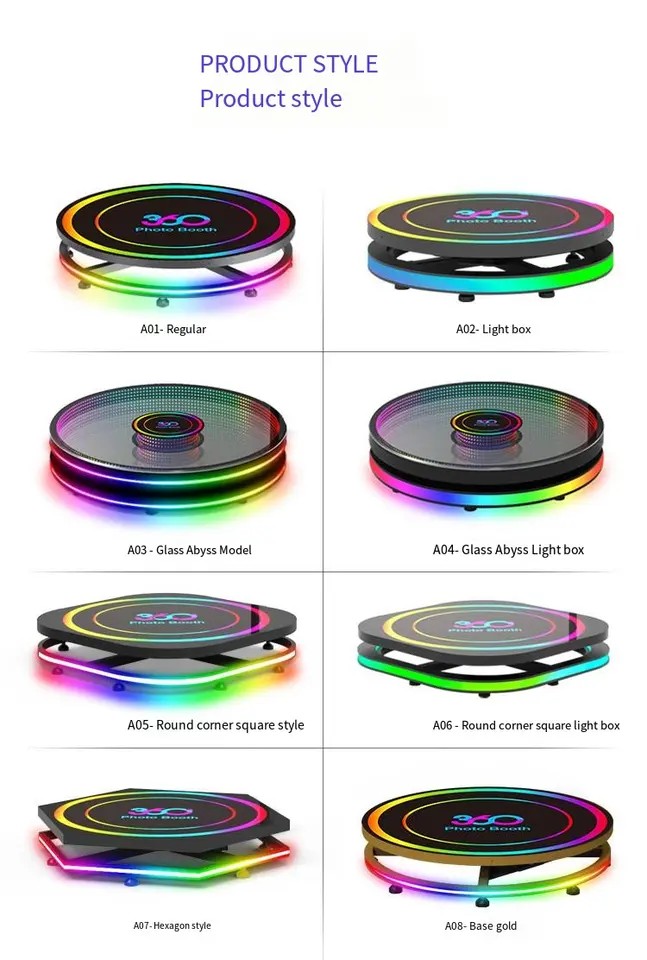 360 photo booth Cross-border hot 360 Ring racket Surround rotation shooting equipment video photography table
