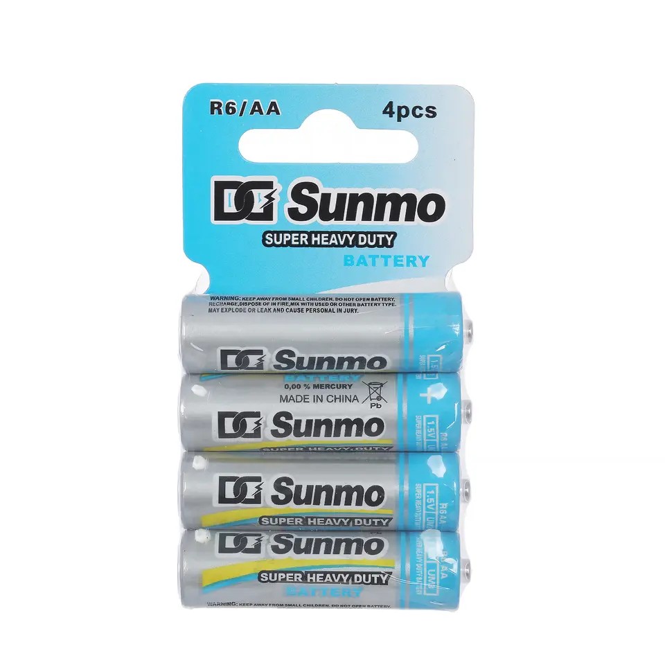 OEM Brand Battery Manufacture 1.5V R6 R6P Custom Jacket Zinc Carbon AA Battery