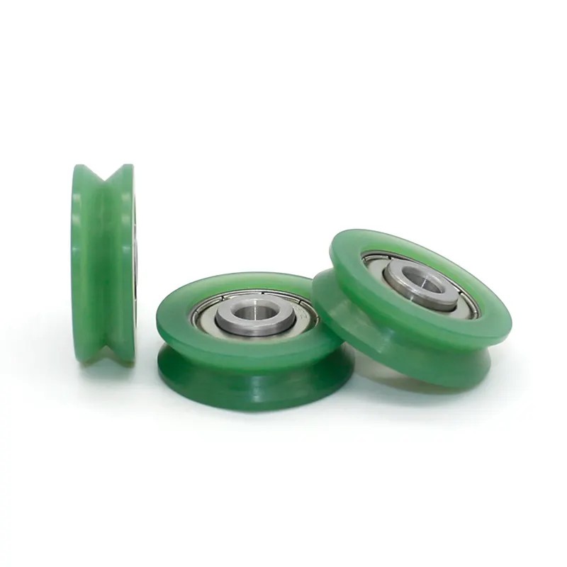 Manufacturers supply V-type lifting guide wheel non-pulley 608ZZ bearing ladle plastic coated pulley 6*30*9.5mm