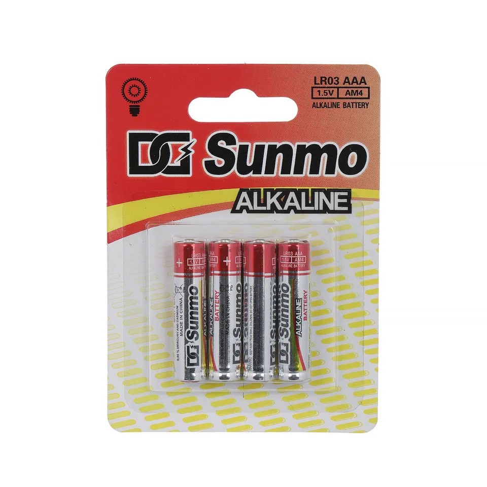 4PCS/Blister Card Pilas Alcalina LR03 1.5V AM4 Alkaline AAA Battery With Aluminium Foil Jacket