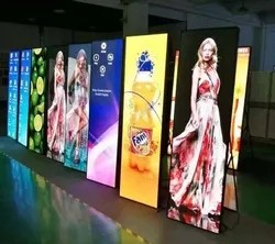 Indoor full color LED Poster screen P2.5P3 Vertical HD LED Mirror screen shopping mall clothing store floor advertising screen
