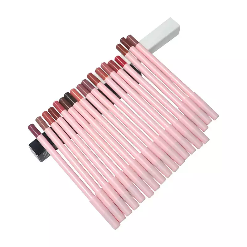 wholesale High Pigment Waterproof 18 Color Matte Lipliner Vegan Pink custom private label Lip Liner Pencil