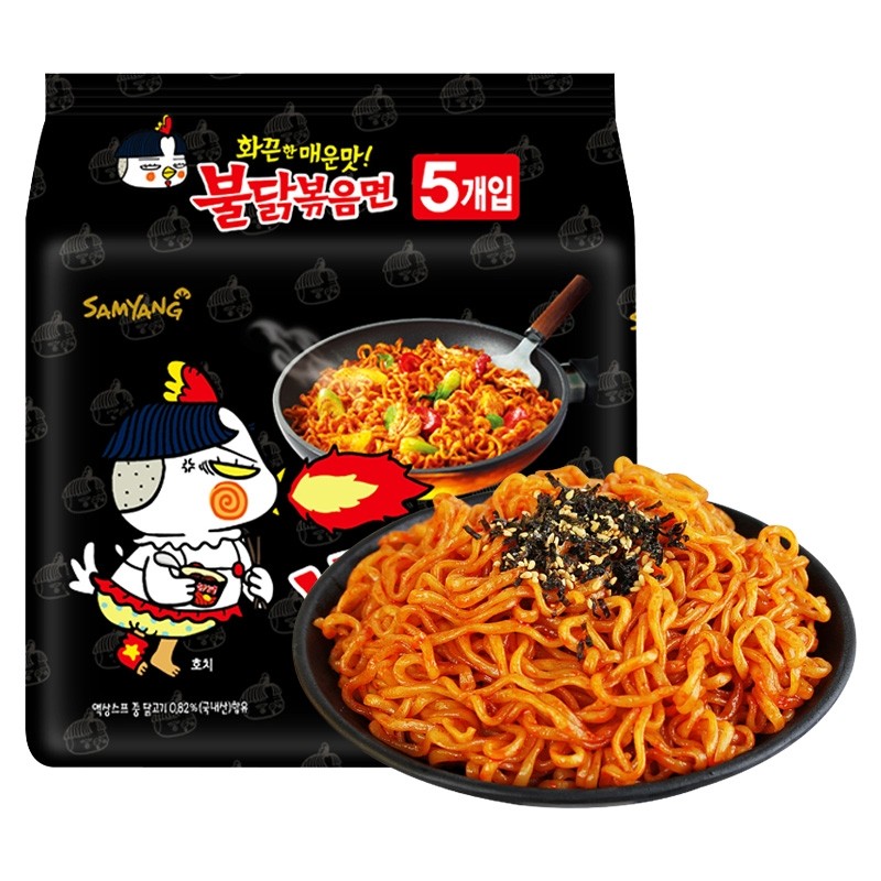 Korean Instant Noodle Food Hot Chicken Spicy Flavor Roasted