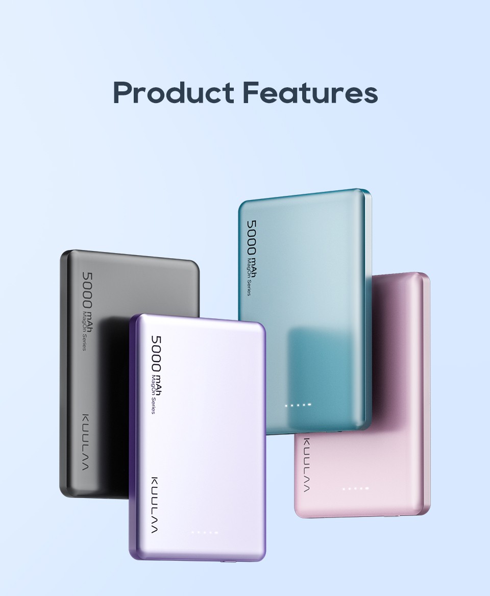 Hot Selling Products 2023 Pink Mini Slim 5000mAH Portable Charger Magnetic Power Bank Mobile Charger For iPhone