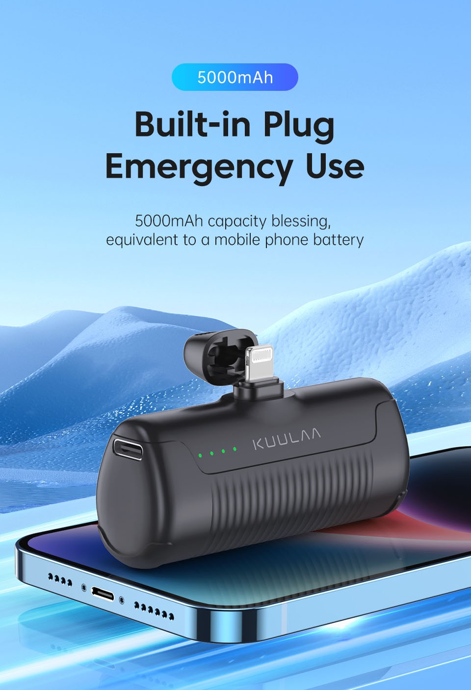 New Product Mini Portable 4500mAh Built-in Plug Charger Power Bank Batterie Externe PowerBank for iPhone 14 13 12 11Pro Max