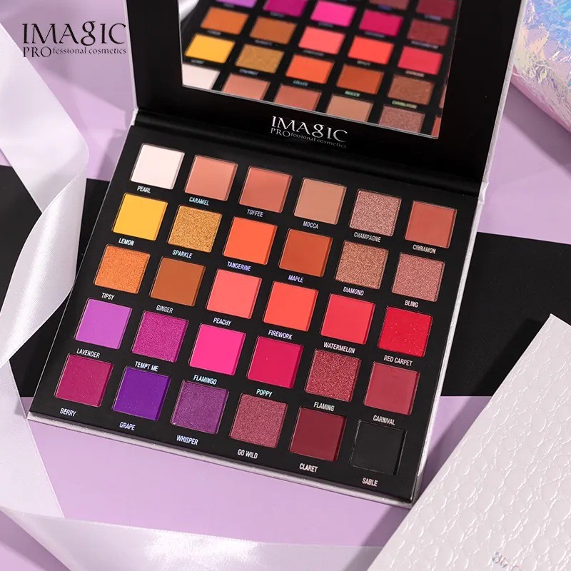 IMAGIC Cosmetics 30 Colors Glitter Eyeshadow Palette Long Lasting Soft & Smooth Matte Makeup Pan
