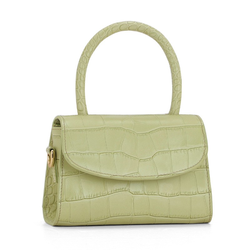 Green Party cute handle mini bags cow leather brand purses handbags small shoulder crossbody bags female crocodile pattern