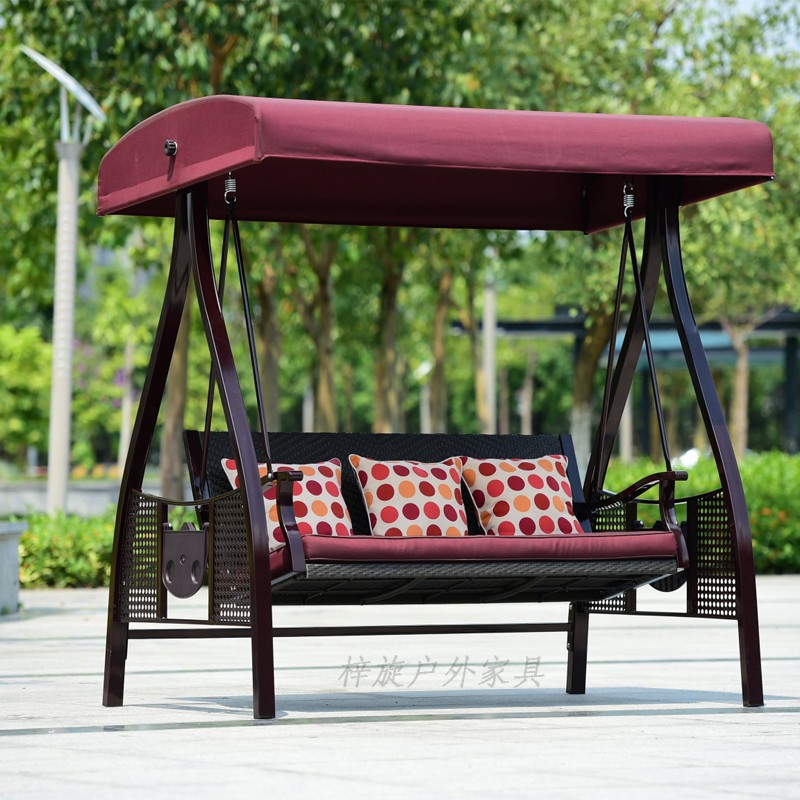 Hot Sale Furniture Supplies 3 Seats Patio Hanging Outdoor Garden Swing Chair With Stand Household Courtyard Balcony Patio Swing