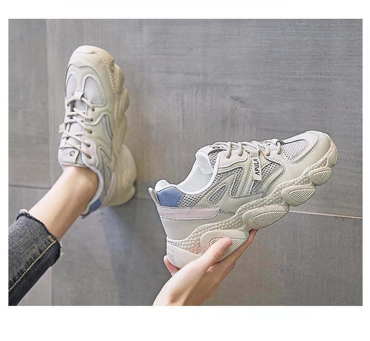 Spring Comfortable and Breathable White Shoes For Women Women's Thicken Bottom Shoes With Lace-up And PU Upper