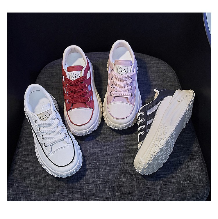New Trendy Women Shoes With Thicken Bottom And Mesh Lining Breathable And Comfortable PU Upper Shoes For Women