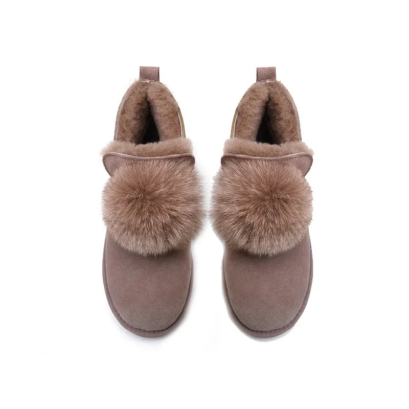 100% rabbit fur professional factory various designs winter fashion women snow boots