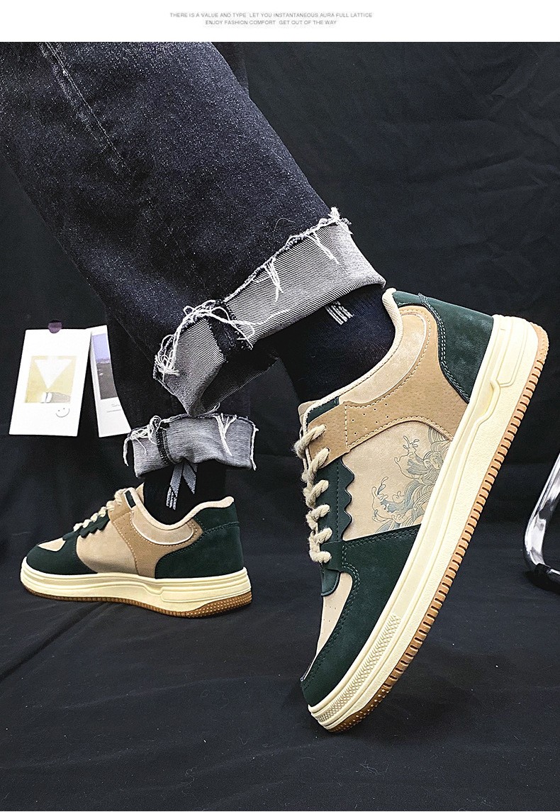 Autumn New Popular Trendy Versatile Flat Shoes For Men Breathable Fashion Style Youth Sports and Casual Shoes