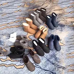 High Quality 100% Real sheepskin fur women and men Winter Warm Classic Women fur boots outside