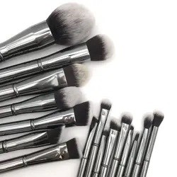 MORPH G Collection W074 16pcs Gun Metal Handle Synthetic Fiber Makeup Brushes Set in Stock Makeup Tools