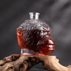 Hot Selling 750Ml Vodka Whiskey Drinking Glass Bottle Skull Shaped Wine Bottle