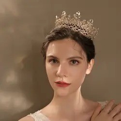 Bridal Head Jewelry Wedding Dress Up Hair Accessories Baroque Vintage Crown Birthday Party Full Circle Crown