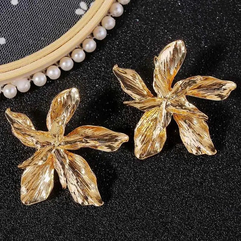 Fashion Dangle alloy Big Flower Drop Earrings For Women Statement Pendant Earrings jewelry for Women