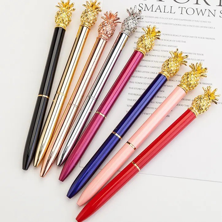 Wholesale personal writing rose gold Exquisite Shining Crown Metal Ballpoint Pen luxury crown pens