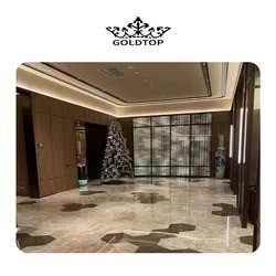 Goldtop OEM/ODM Luxury Hotel style Grey Marmore with river white vein Northern Lights Marble for hotel floor