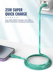 Wholesale LDNIO LS612 2 meter ABS Wires Type C Micro USB Phone Charger Cables Data Cable 25W Fast Charging Cable