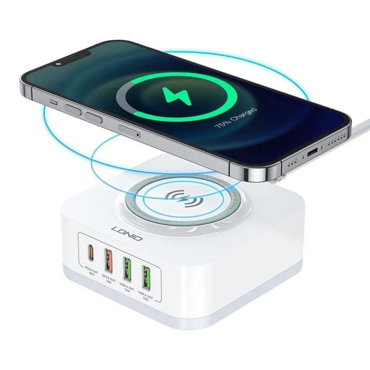 LDNIO new 2023 products phone accessories portable custom mobile phone fast wireless charger pad for iphone and android charging