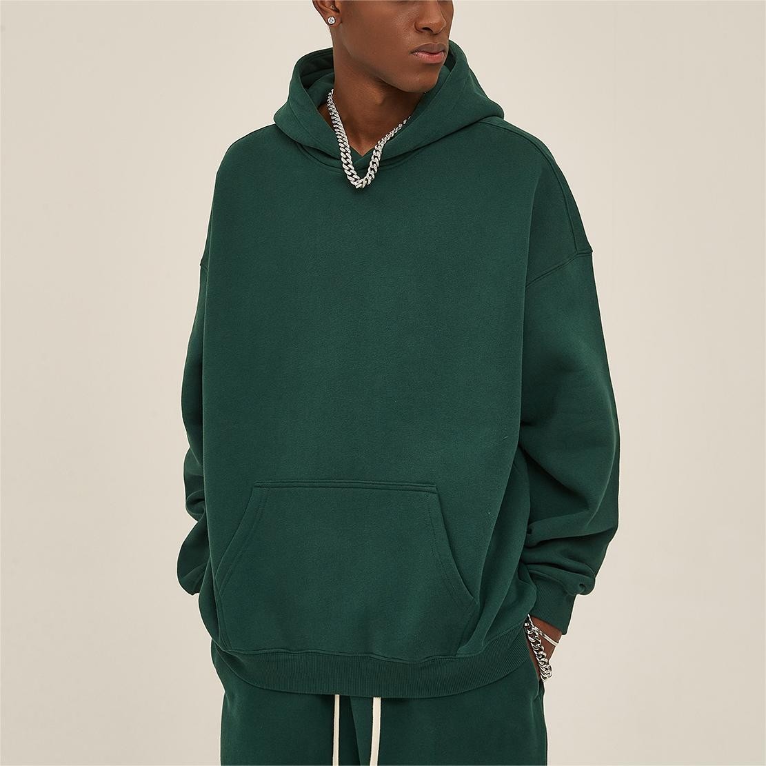 Factory Wholesale Unisex Custom Thick Hoodies Cotton Polyester Comfy Black Blank Private Label Fleece High Gsm Hoodie For Men