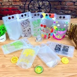 Plastic Juice Drink Pouches Bags Stand up Pouch Customized Biodegradable Clear Water Liquid Food Beverage Packaging Disposable