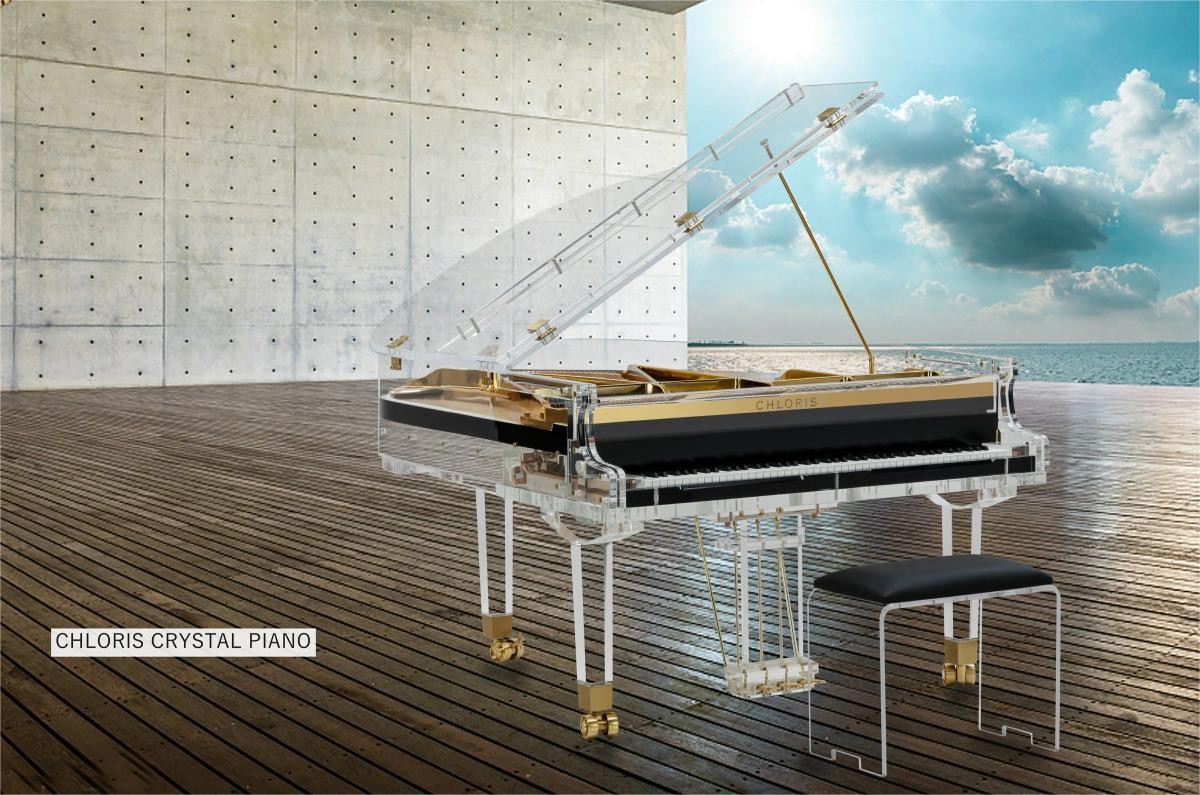 All Transparent Acrylic Crystal Piano with Grand Piano Style for Modern Luxury House