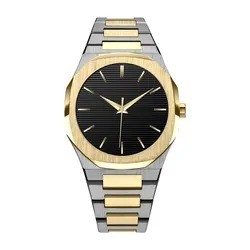 OEM Logo Gold Red Stainless Steel Hand Uhren Montre Homme Relojes Hombre Luxury Men Wrist Watch for Men