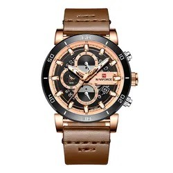 NAVIFORCE 9131 Mens Sports Leather Automatic Date Clock Male Waterproof Watch