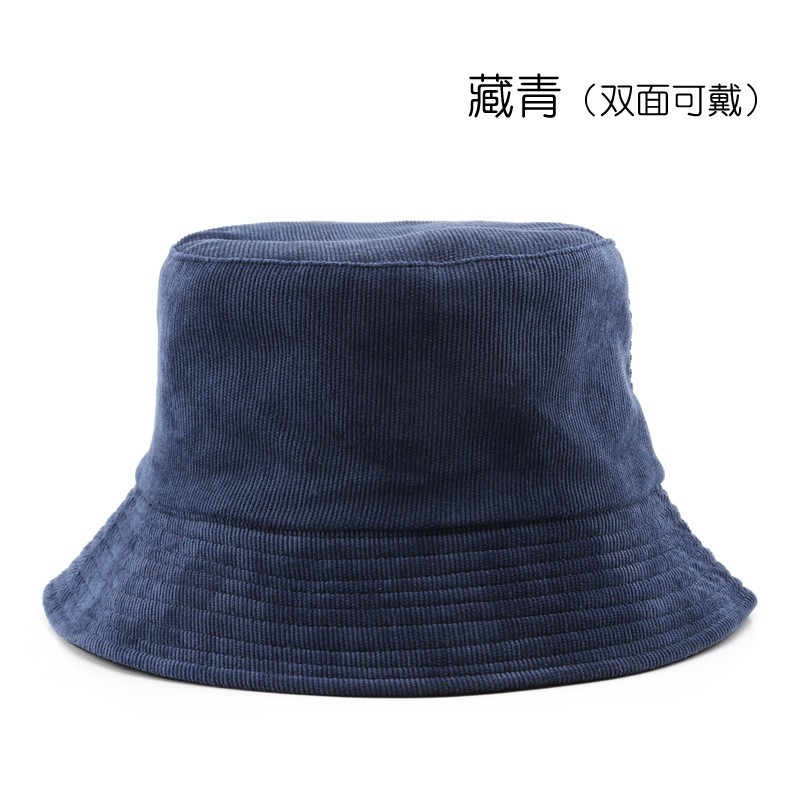 Custom Outdoor Corduroy Bucket Caps Embroidered Logo Two Tone Bucket Hats,black corduroy hat