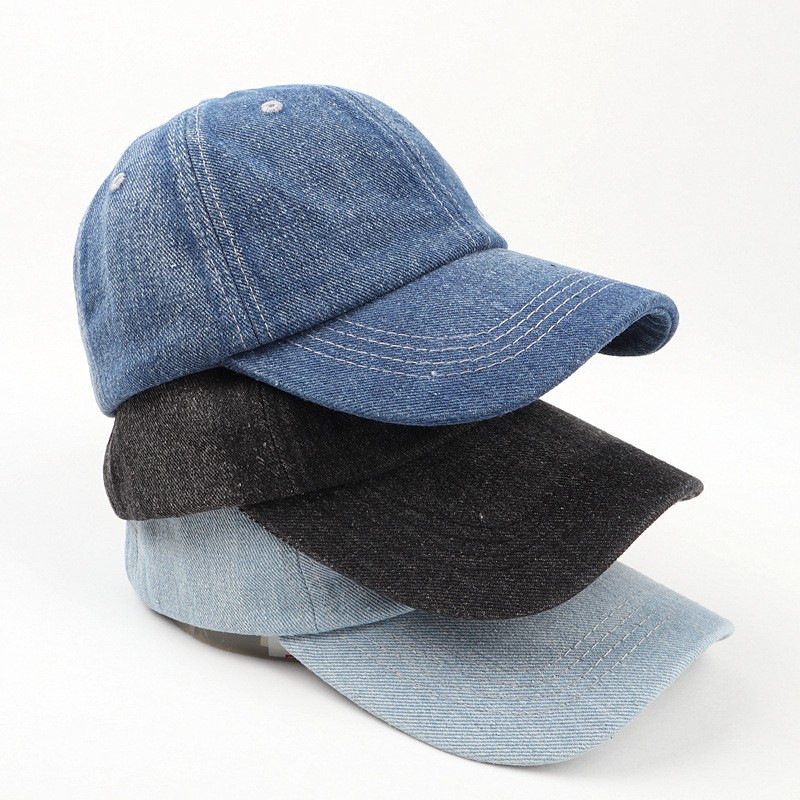 Custom logo Unisex Baseball Cap 100% Cotton Fits Men Women Washed Denim Adjustable Dad Hat