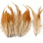 10-15CM Chicken Feather Natural Clip DIY Chicken Feather Carnival Clothing Decorative Clothing Accessories For Handicrafts