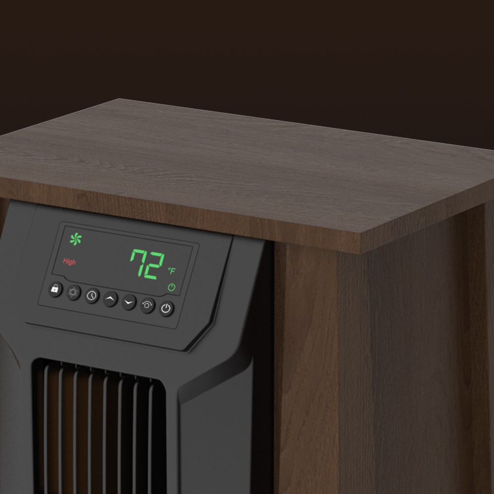 Child Safety Lock Indoor Wooden 750w 1500w 8 Element Infrared Portable Heater With Oscillation
