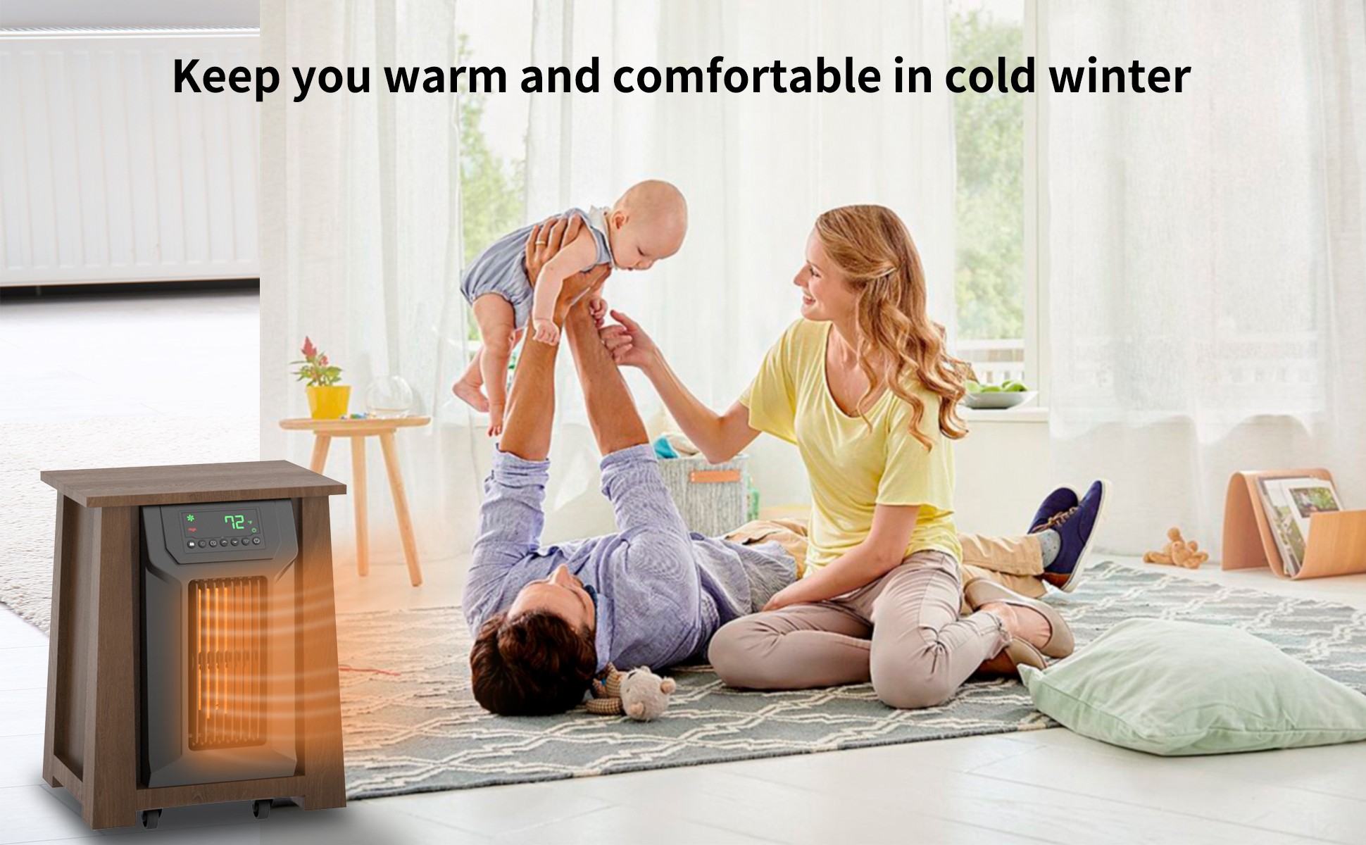 Safety Ceramic Heating Modern Design Tower ptc Air Portable Fans Heater