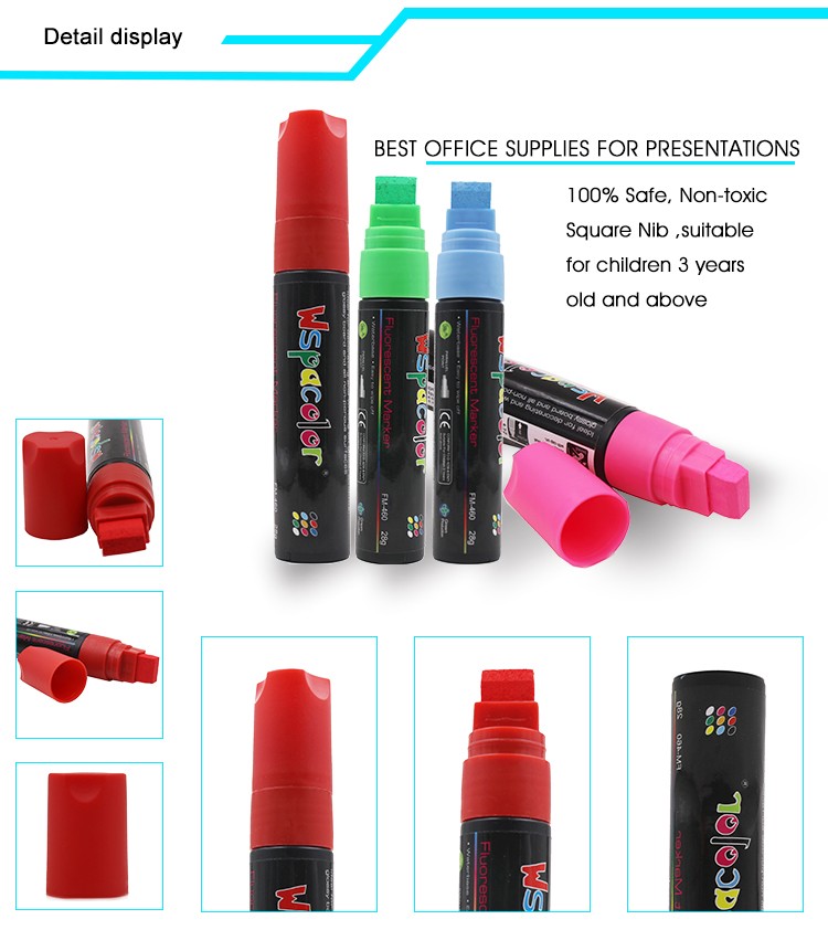 Neon Fluorescent Color eco-friendly Free sample marker pen