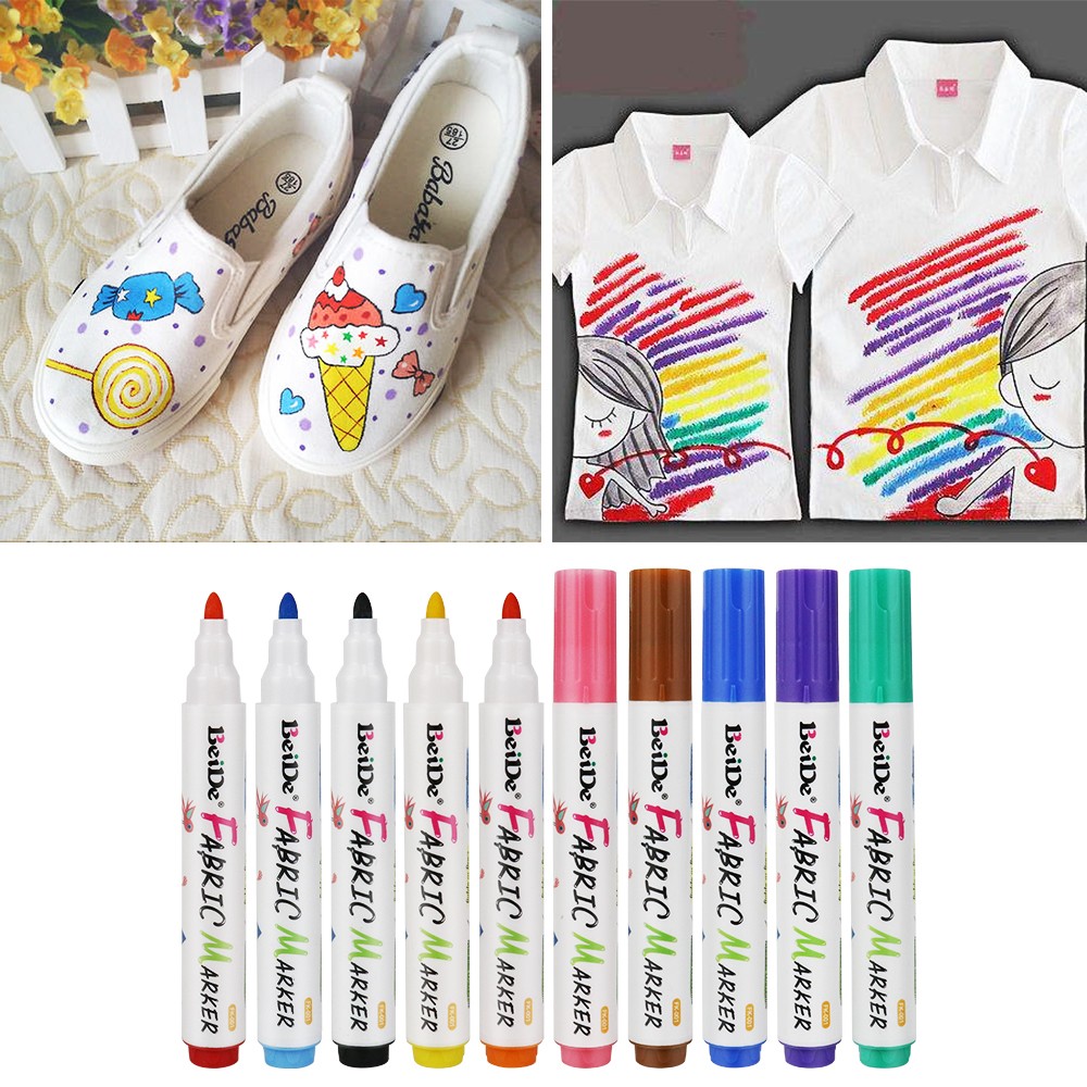 Non Toxic, Indelible and Permanent Fabric Paint Fine Point Textile Marker Pen Fabric Markers Pens Set