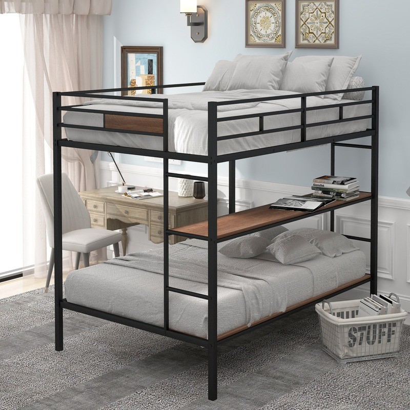 Kainice children metal bunk beds frame wooden and MDF bunk platform bed room furniture bedroom set modern bed frame