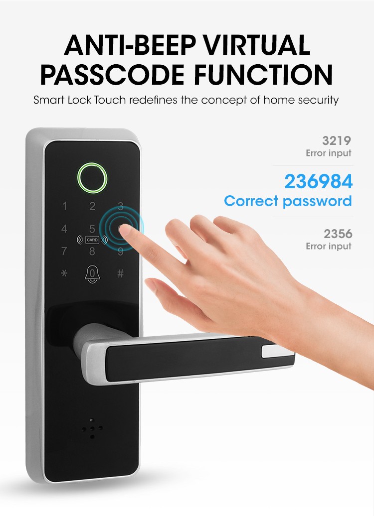 Locstar Keypad Fingerprint Password Card Enabled Small App BLE Station Electronic Digital Wifi Smart Door Lock