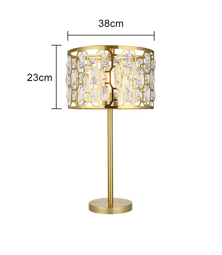 Luxury gold crystal royal style table lamp lamparas decorativas table lamps home decor