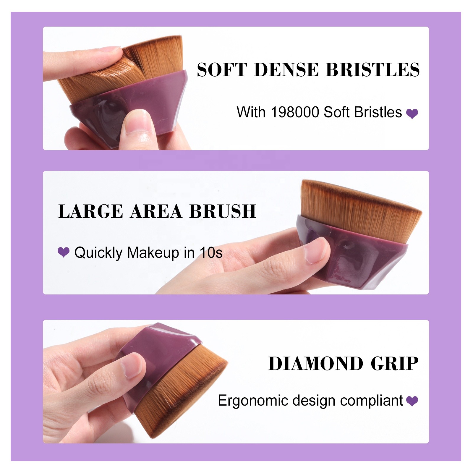 BS-MALL Face Makeup Blush Liquid Powder Foundation Kabuki Brush Latex Free Make Up Sponge Foundation Kabuki Brush Set