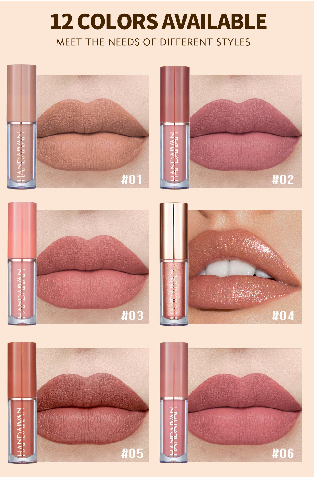 12PCS Matte Liquid Lipstick Set Multi Colors LipGloss Kit Non-Stick Gift Box Girls Women Make Up Gift Set Long Lasting Lip Stick
