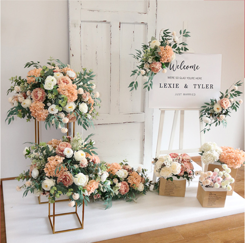 Artificial Flowers Row For Wedding Decoration Party Stage Display Flowers Backdrop Home Festival Decor Floral Flower ball