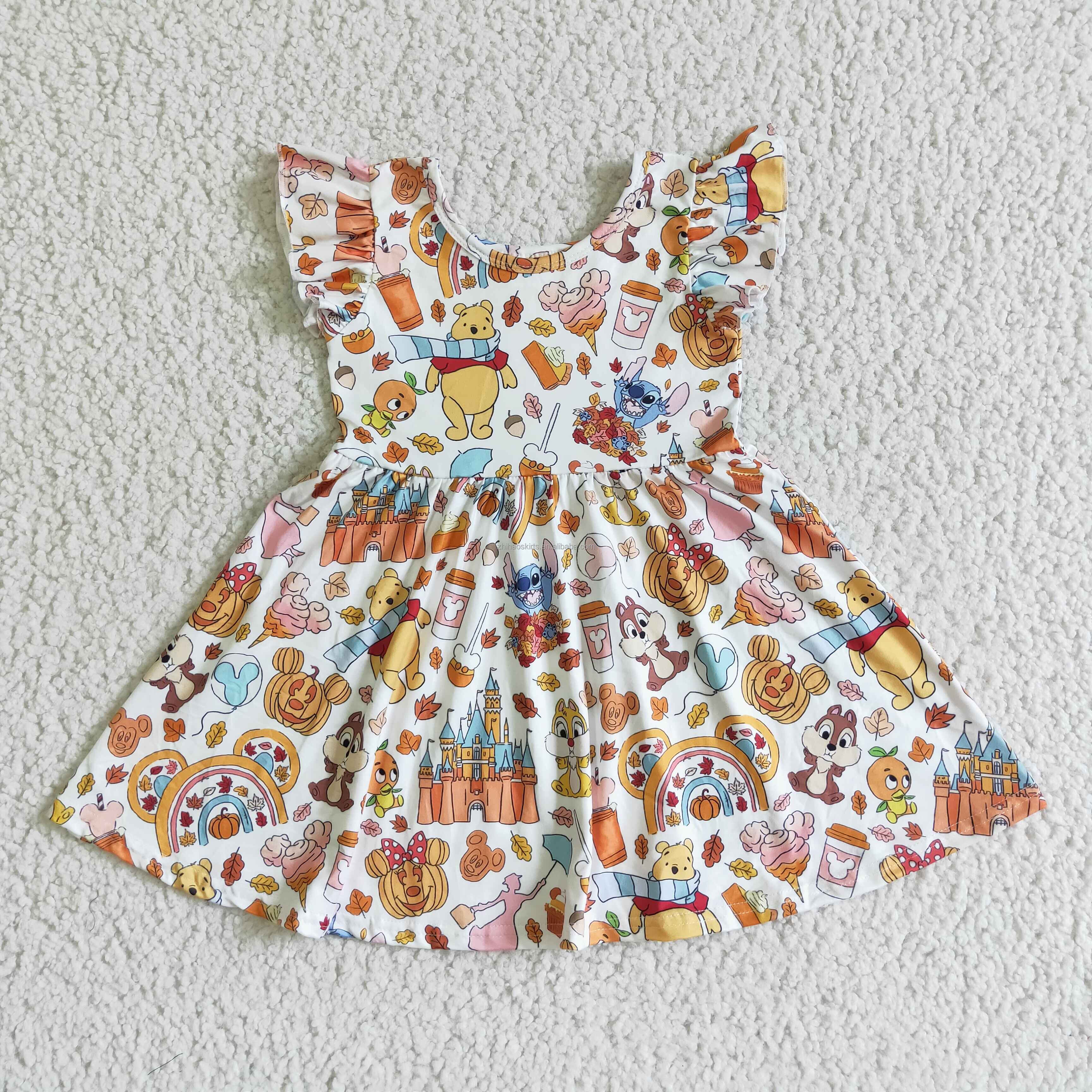Toddler Girls Clothing Castle Bear Pumpkin Halloween Baby Girls Clothes Baby Girls' Dresses Kids Wear
