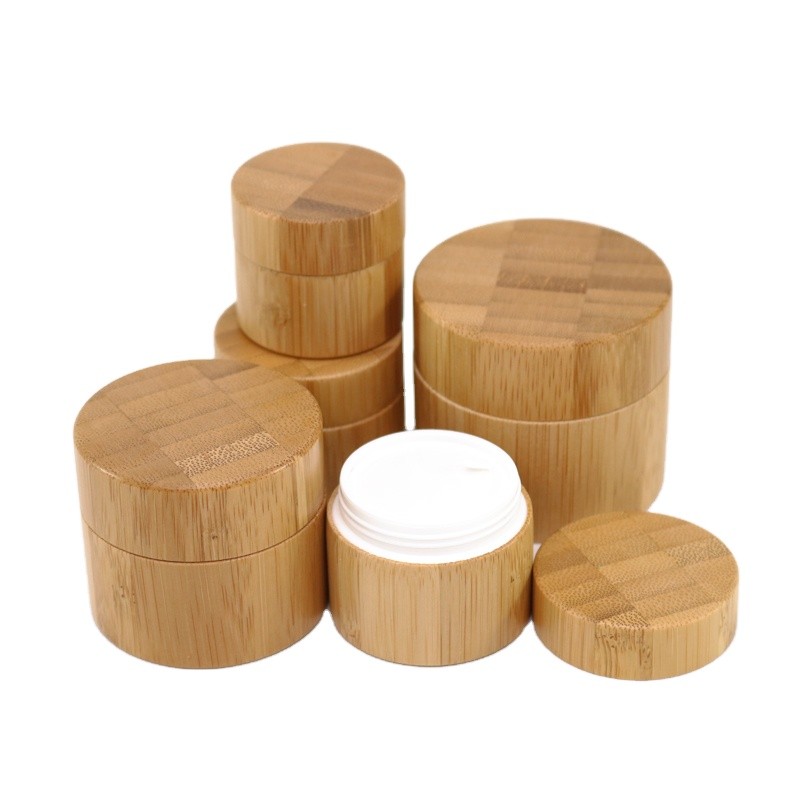 Wholesale 5g 10g 15g 20g 30g 50g Bamboo Wooden Cosmetic Packaging Container Cream Jar With PP Inner