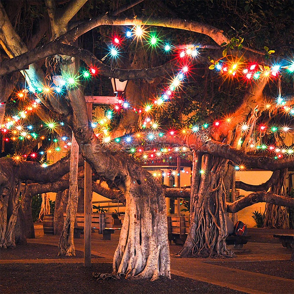 Outdoor holiday light Waterproof 8 Modes Christmas String Lights Multicolor Christmas Tree Lights