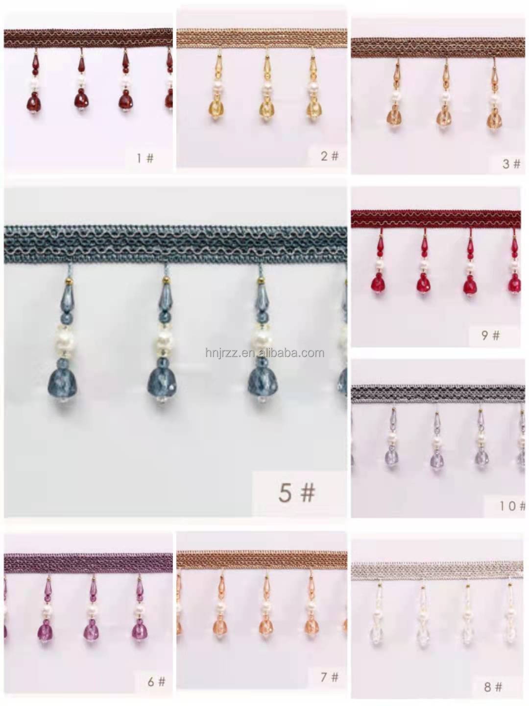 Tassel Curtain Pearl Fringe Braids For Curtains Trimmings, Beaded Fringe Curtain Trimming