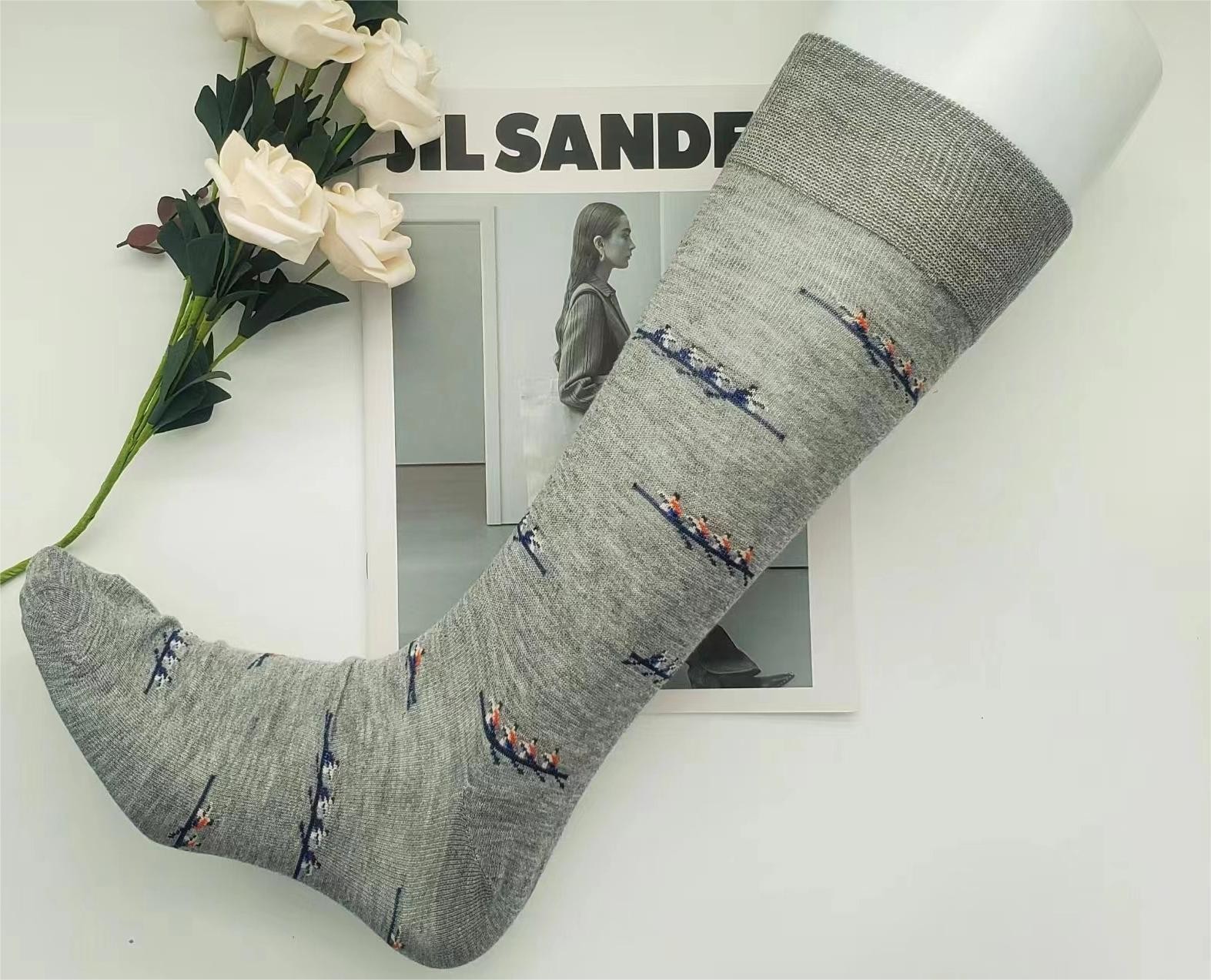 Wuyang Factory crew logo sock custom men socks cotton custom logo