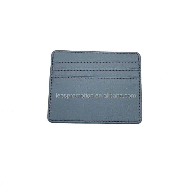 Hot selling low MOQ custom logo mini Leather Card Holder PU Credit Card Wallet
